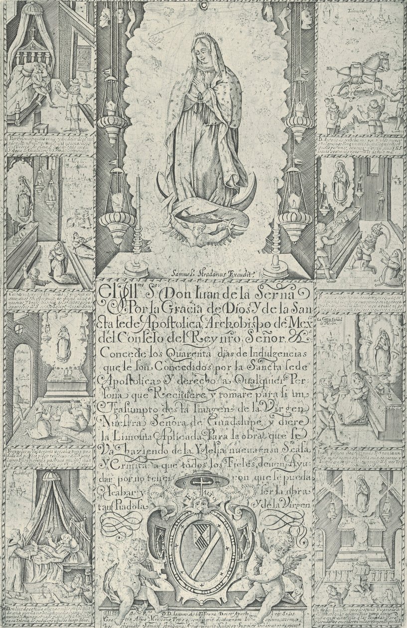 Indulgencia por donación de limosnas para la construcción de una Iglesia, 1608 facsímil 1930-40 de Samuel Stradanus