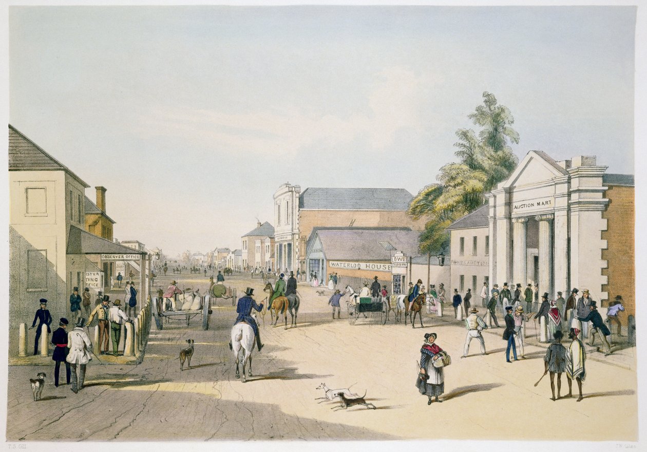 Calle Hindley desde la esquina de la calle King William, Adelaida de Samuel Thomas Gill