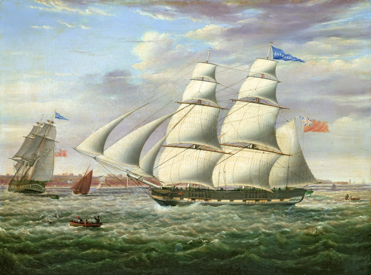 La barca "Andrómeda" en dos posiciones de Samuel Walters