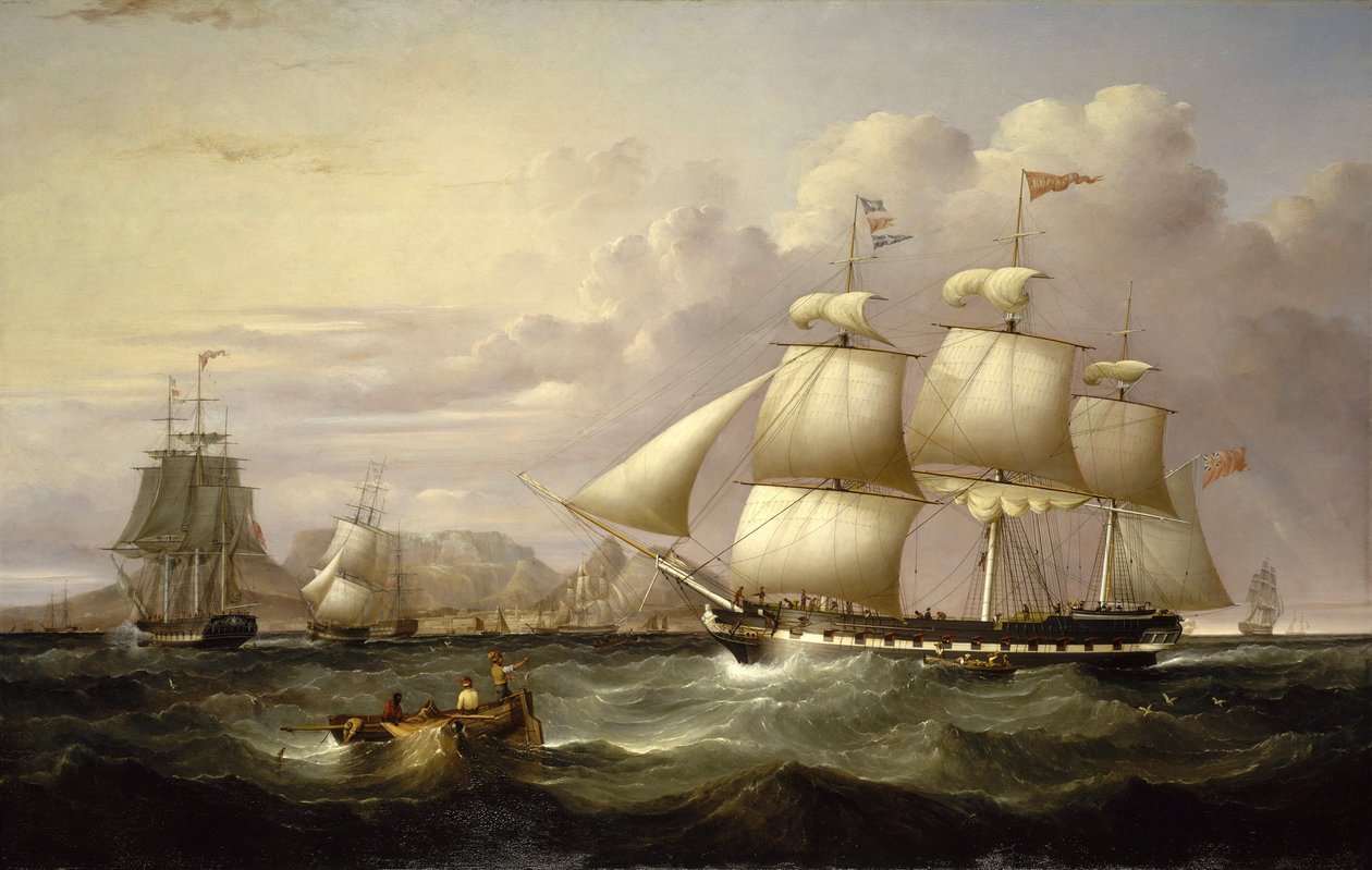 El buque mercante "Euphrate" de la Compañía de las Indias Orientales, construido en Liverpool (Inglaterra) en 1834, de Samuel Walters