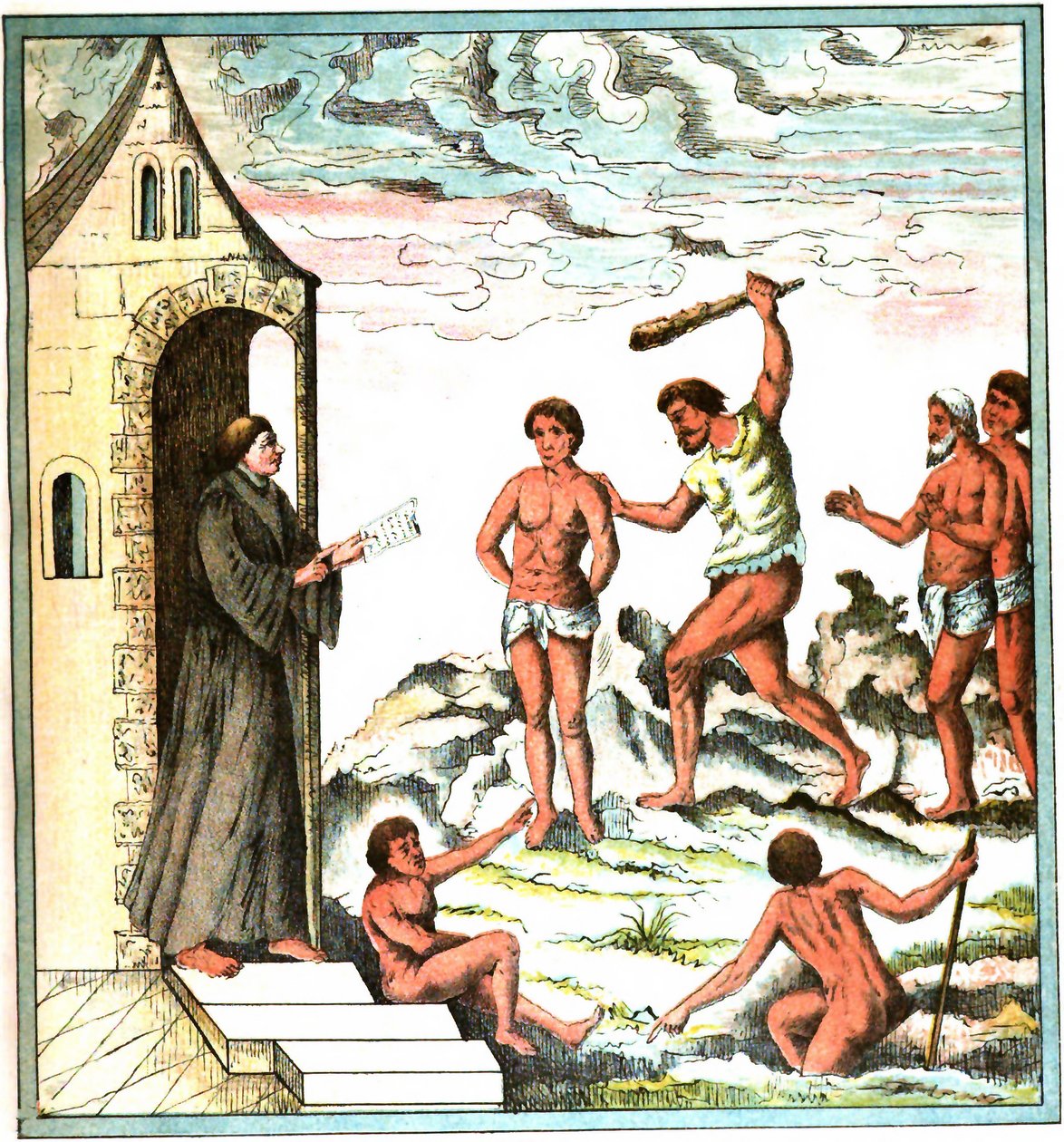 Champlain Indias Occidentales placa LXI - Narrativa de los indios de Samuel de Champlain