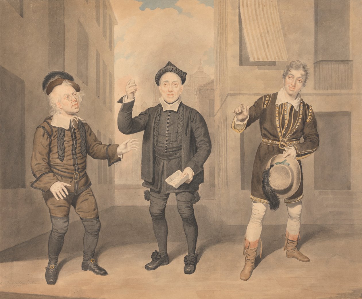 Escena de teatro - Tres actores de Samuel de Wilde