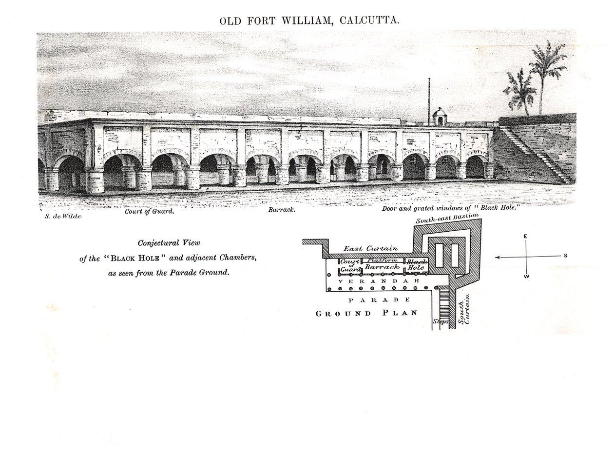 Viejo Fuerte William, Calcuta, con una vista conjetural del 