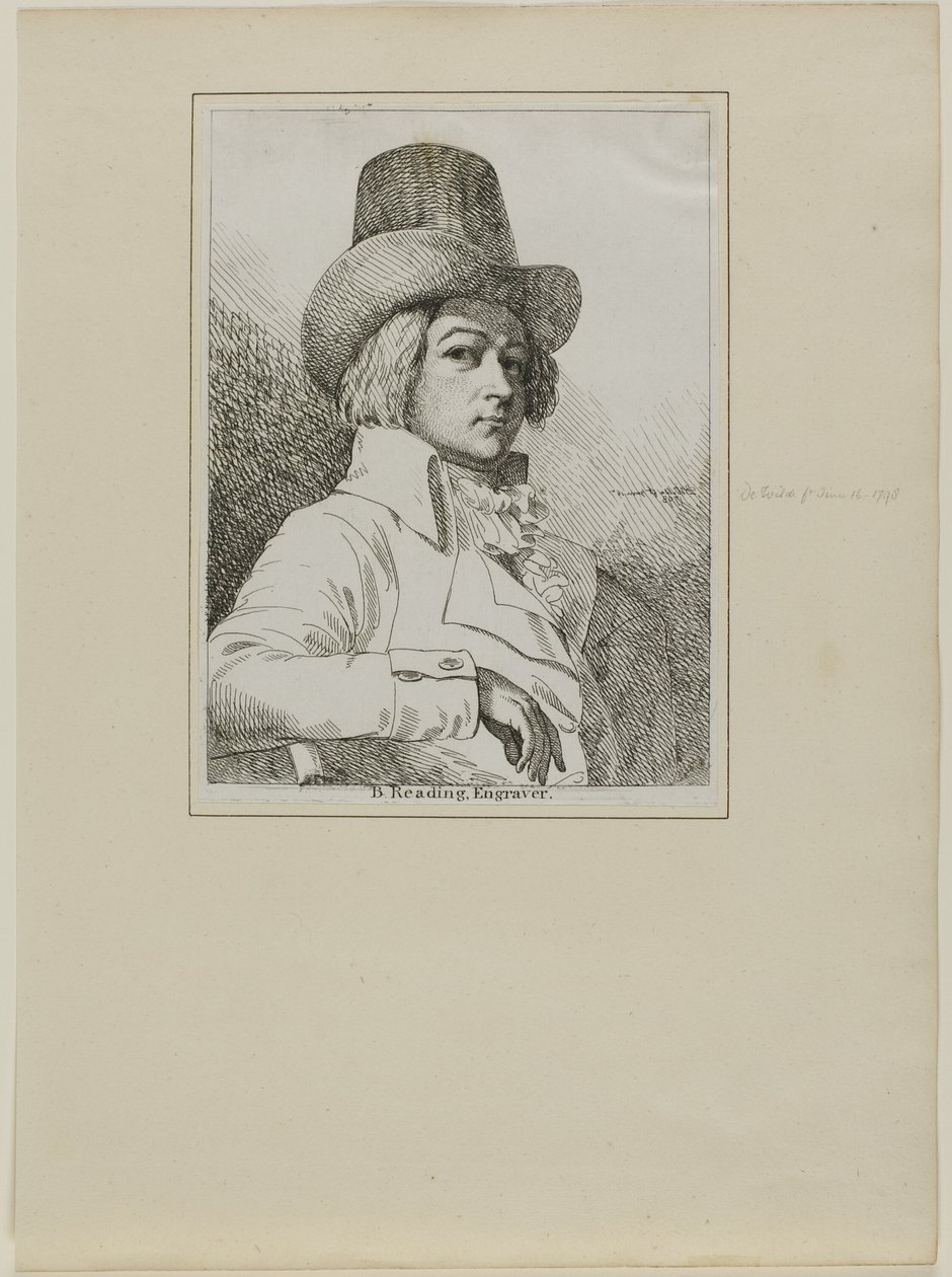 Retrato de B. Reading, Grabador de Samuel de Wilde