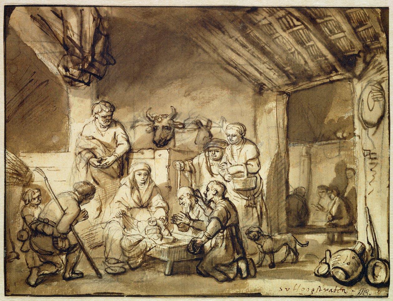 La adoración de los pastores de Samuel van Hoogstraten