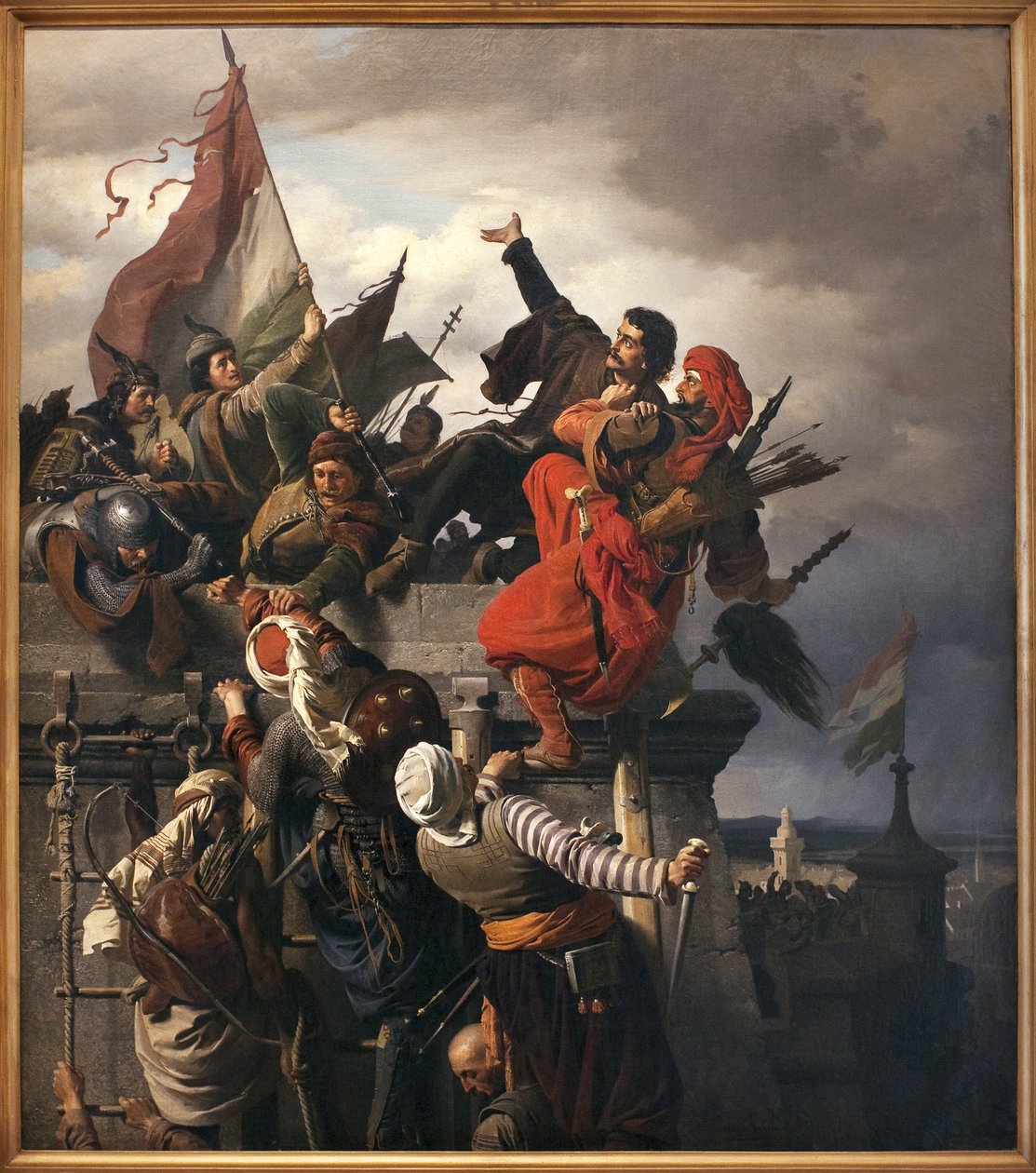 El sacrificio de Titusz Dugovics (? -1456). Héroe nacional húngaro, distinguido durante el sitio de Belgrado por el Imperio Otomano de Alexander von Wagner