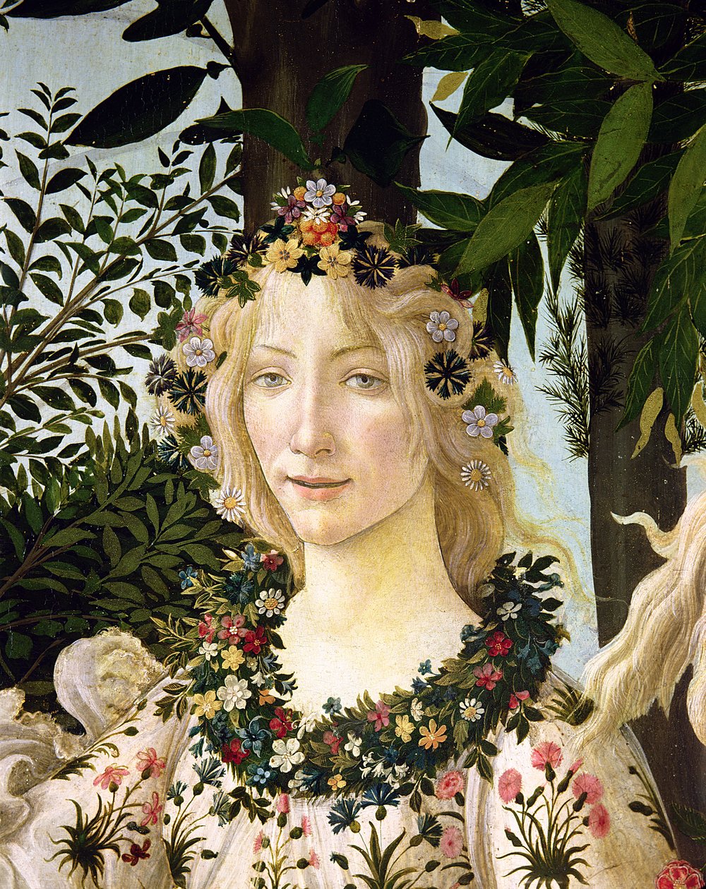 Flora, (detalle) de la Primavera, c.1478 de Sandro Botticelli