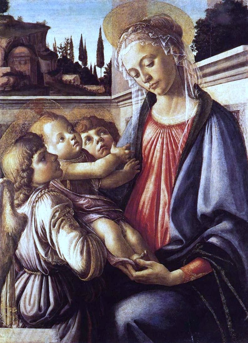 Madonna y el Niño y Dos Ángeles de Sandro Botticelli