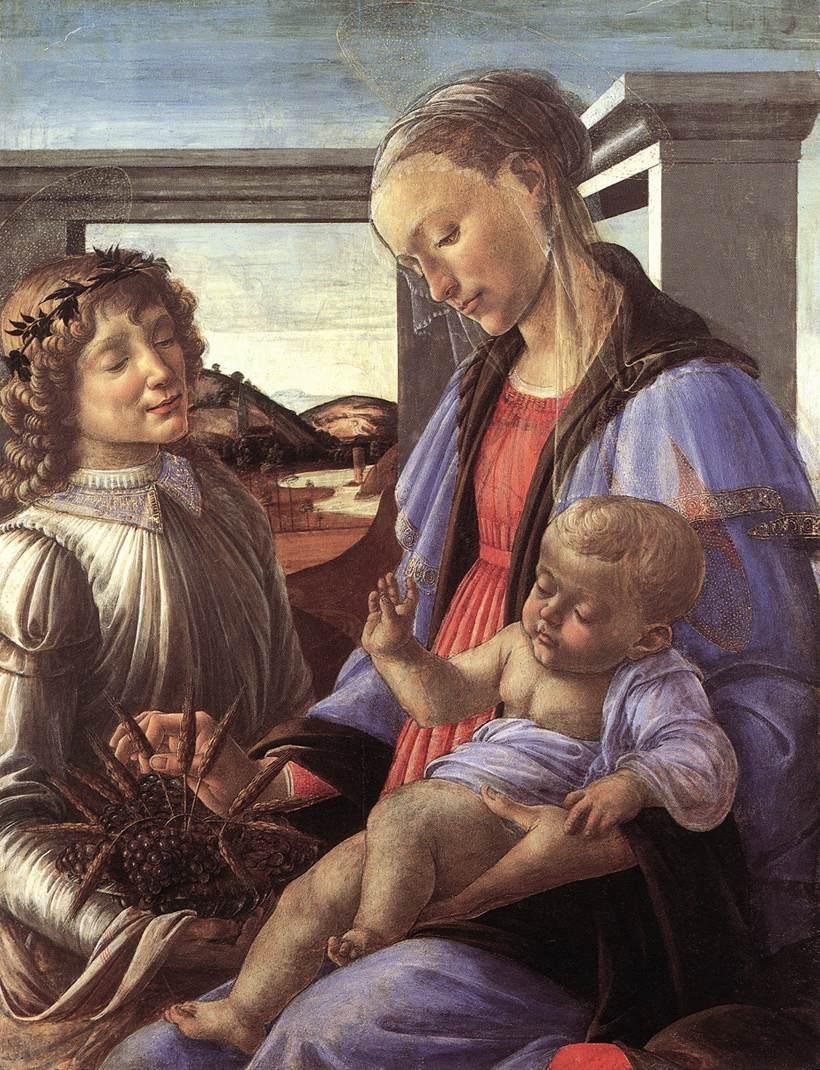 Madonna y niño con un ángel de Sandro Botticelli