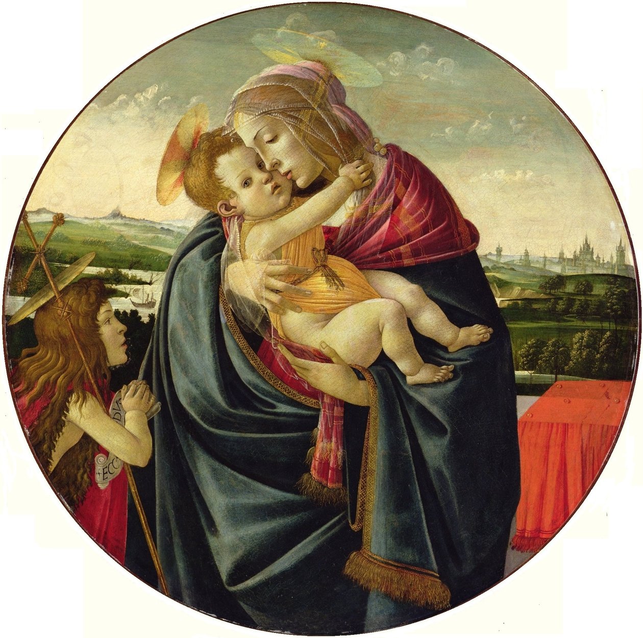 Madonna con el Niño y San Juan Bautista de Sandro Botticelli