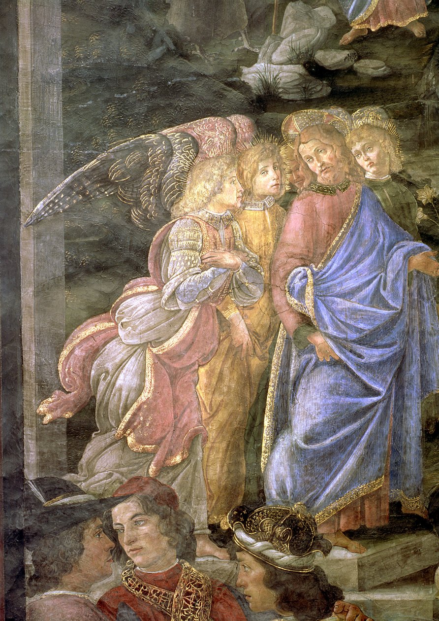 La Purificación del Leproso y la Tentación de Cristo, de la Capilla Sixtina, 1481 (detalle) de Sandro Botticelli