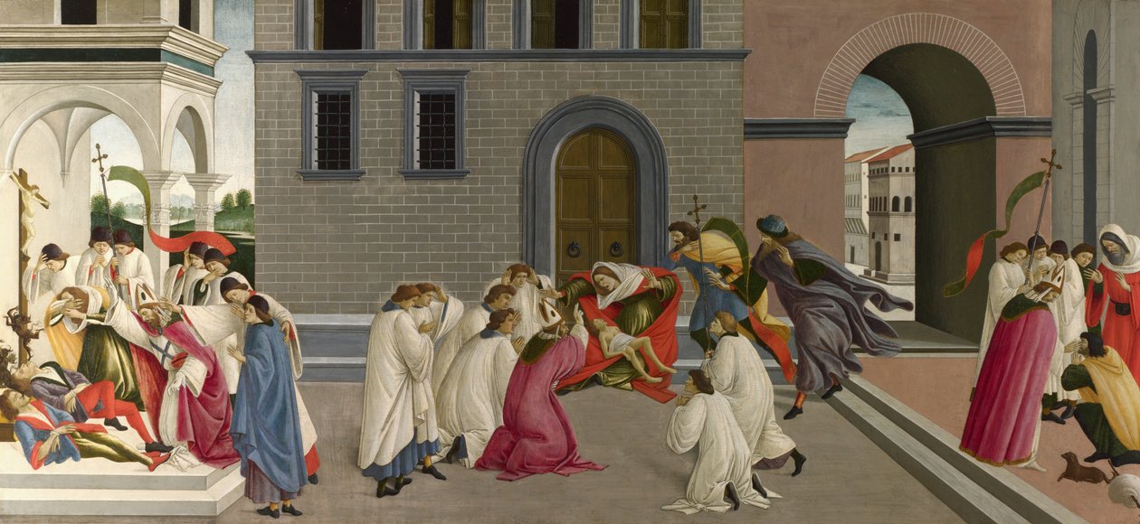 Tres milagros de San Zenobio de Sandro Botticelli