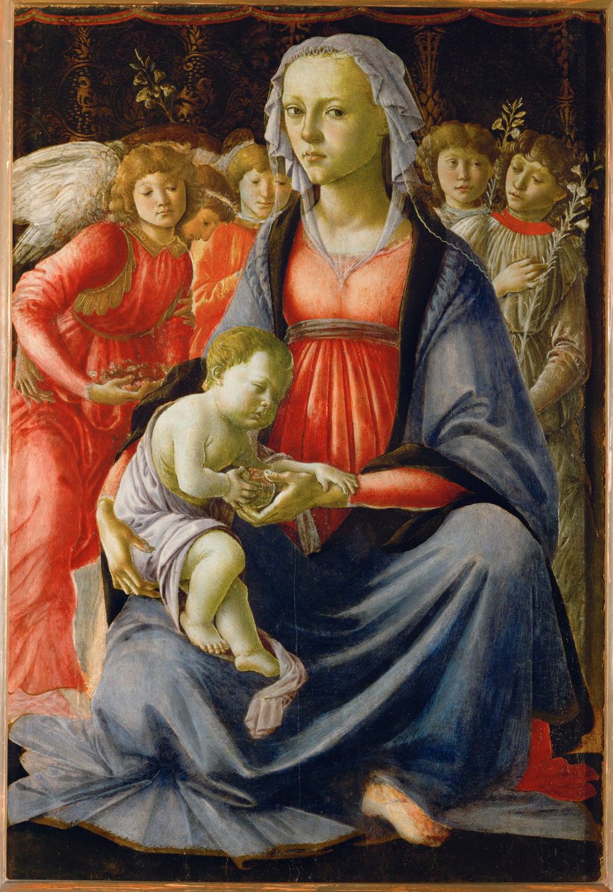 Virgen con el Niño y cinco ángeles. Óleo MI 478 ... de Sandro (1444/5-1510) Botticelli