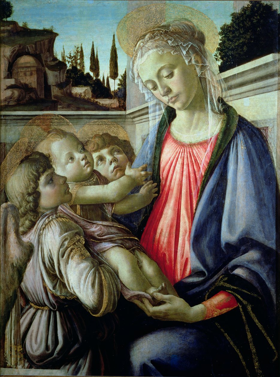 Madonna y niño con ángeles de Sandro Botticelli