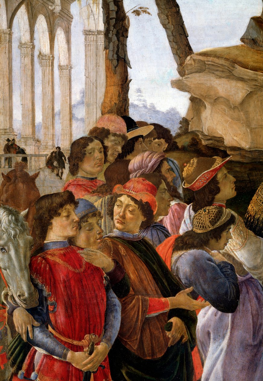 La adoración de los magos (detalle) de Sandro Botticelli