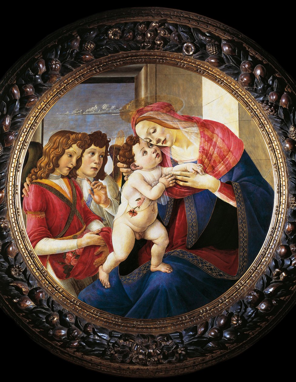 Virgen y Niño y dos ángeles de Sandro Botticelli