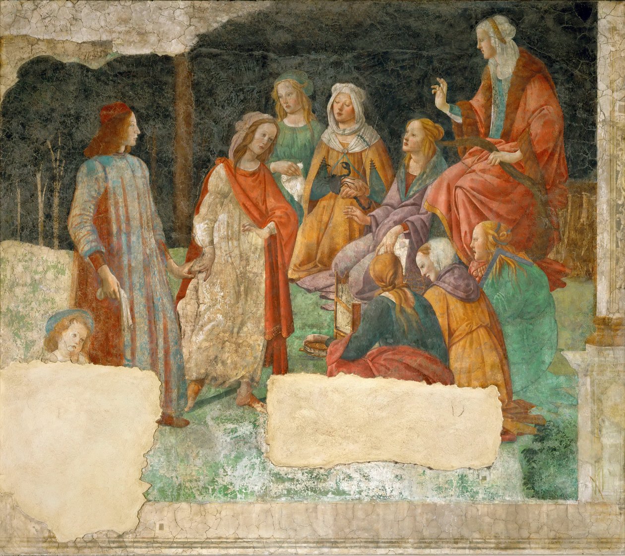 Un joven siendo presentado a las siete artes liberales de Sandro Botticelli