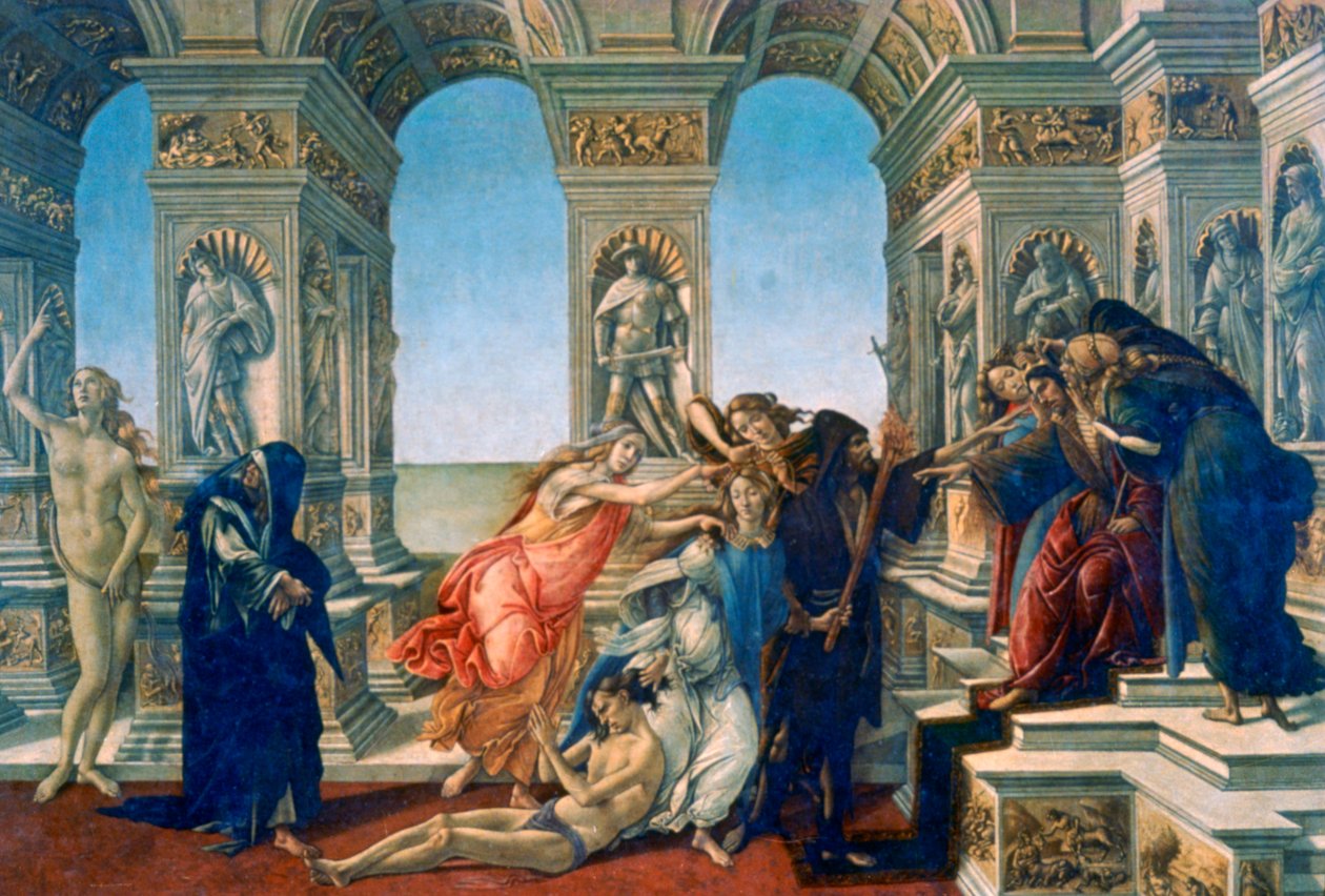 Calumnia de Apeles, 1497-1498 de Sandro Botticelli