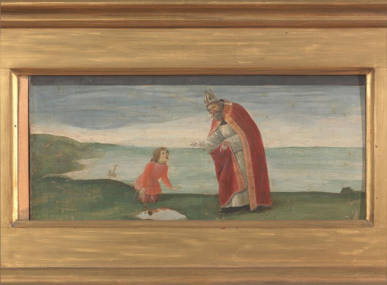 San Agustín y el niño en la playa de Sandro Botticelli
