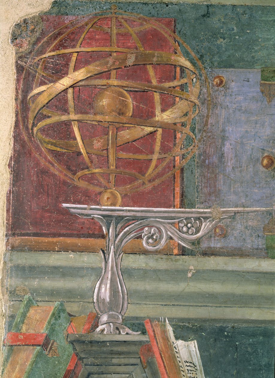 Detalle de San Agustín en su estudio mostrando una esfera armilar de Sandro Botticelli