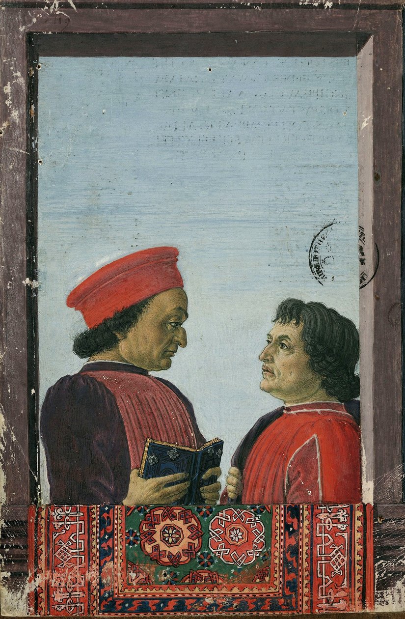 Federico Montefeltro y Cristofo Landino Siglo XV de Sandro Botticelli