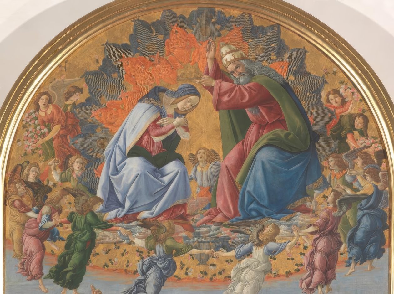 Coronación de María con cuatro santos de Sandro Botticelli