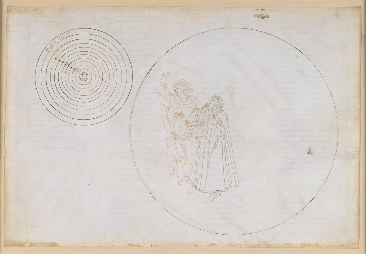 La Divina Comedia, Paraíso II. Beatriz le explica el Paraíso a Dante de Sandro Botticelli