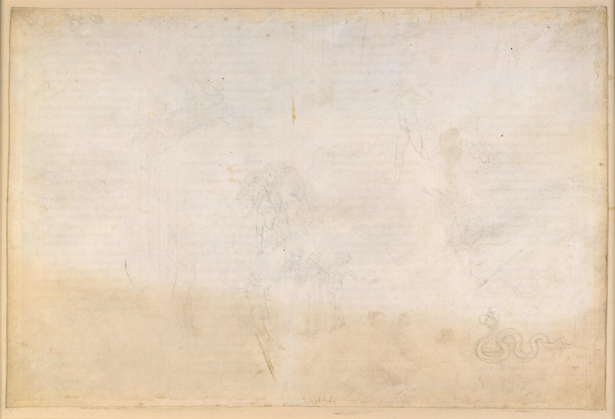 La Divina Comedia, Purgatorio VIII. Antepurgatorio, zona intermedia: el Valle de los Príncipes Negligentes; la tentación de la serpiente; conversación con Nino Visconti y Currado Malaspina de Sandro Botticelli
