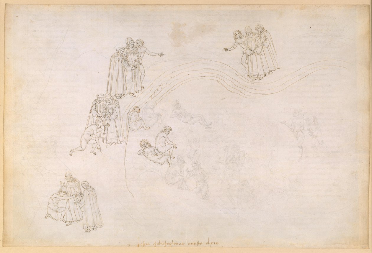 La Divina Comedia, Purgatorio VII. Antepurgatorio, zona intermedia: el Valle de los Príncipes Negligentes de Sandro Botticelli