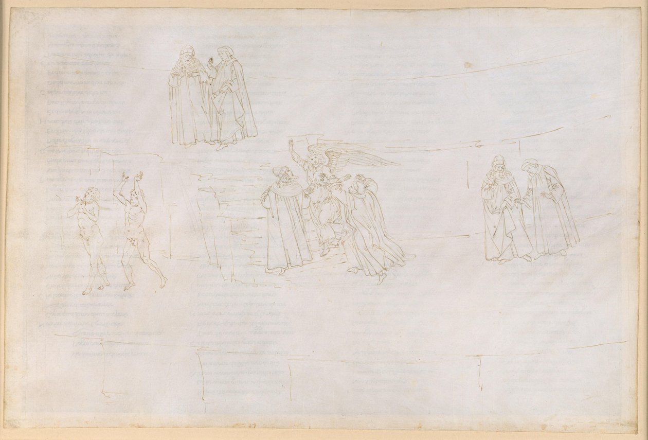 La Divina Comedia, Purgatorio XVII. Ascenso al cuarto círculo del Purgatorio: Virgilio explica a Dante el Purgatorio de Sandro Botticelli