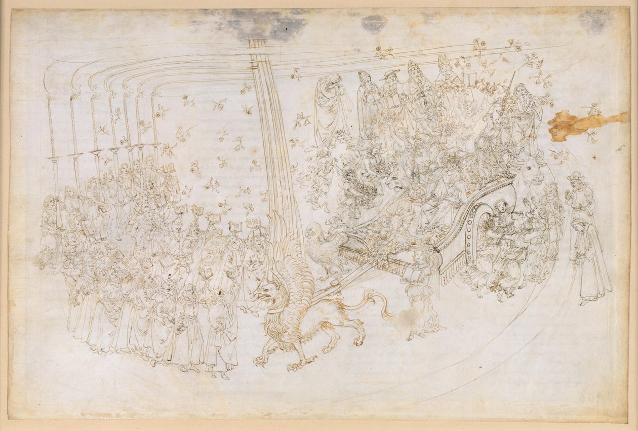 La Divina Comedia, Purgatorio XXX. El Paraíso Terrenal: Beatriz en el carro triunfal de Sandro Botticelli