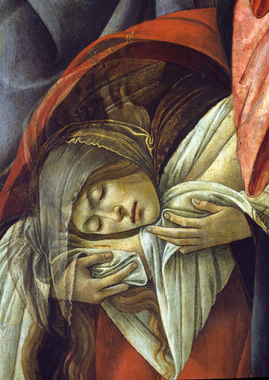 Lamentación sobre Cristo muerto, detalle de María Magdalena de Sandro Botticelli