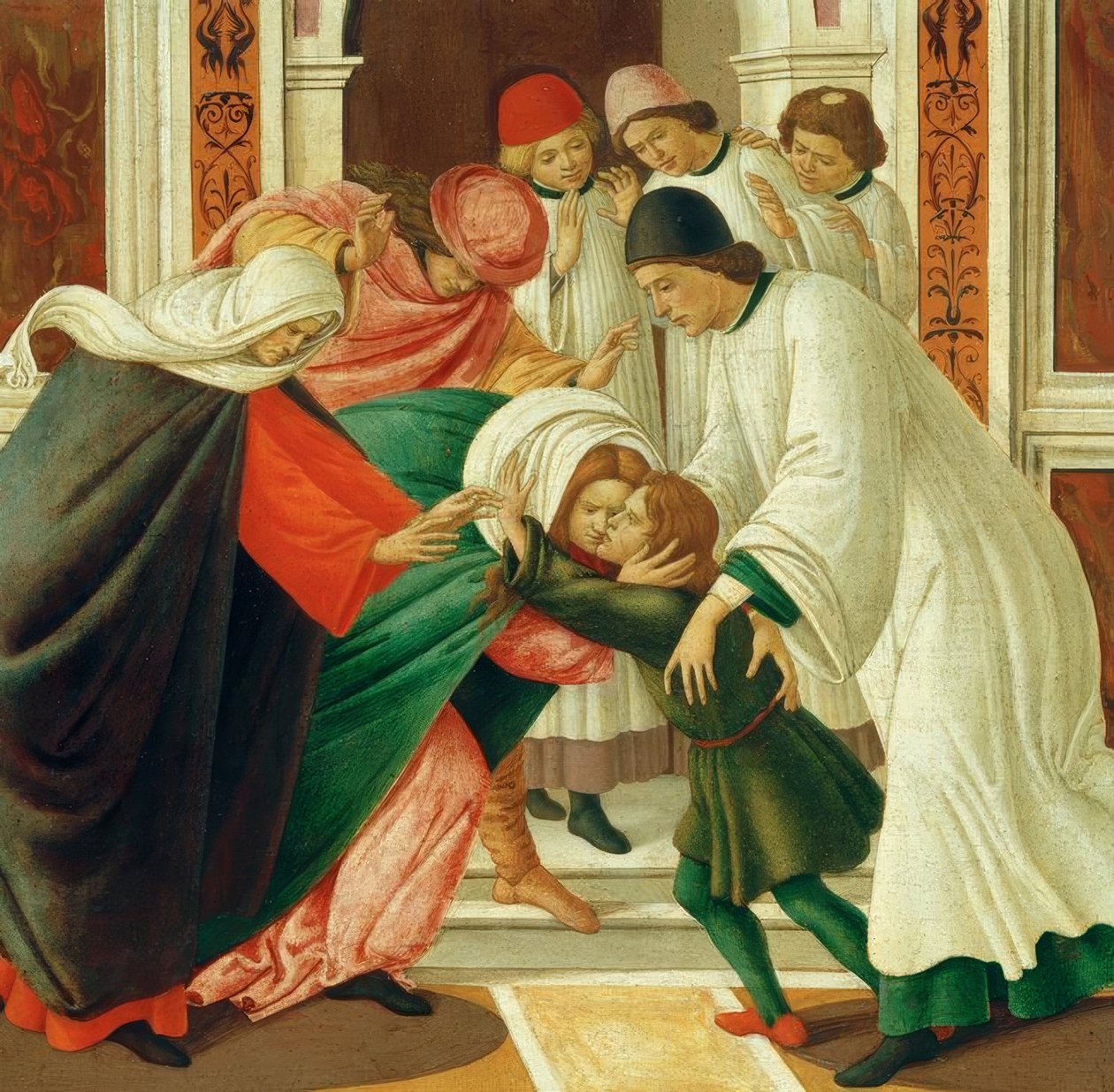 Vida y milagros de San Zenobio (Resurrección de los muertos) de Sandro Botticelli