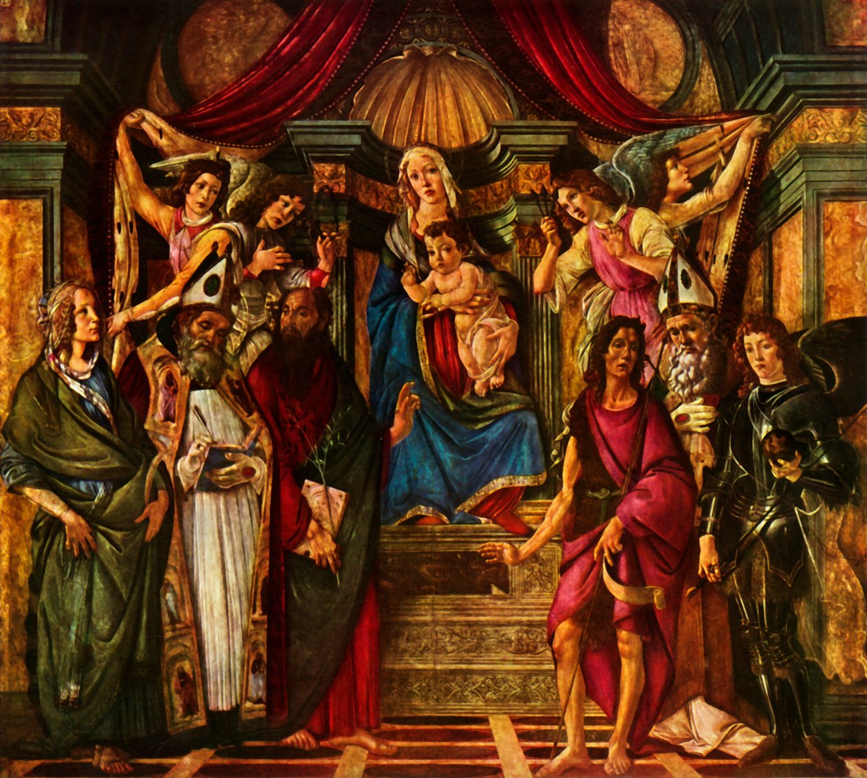 Madonna entronizada con seis santos, 1483 de Sandro Botticelli
