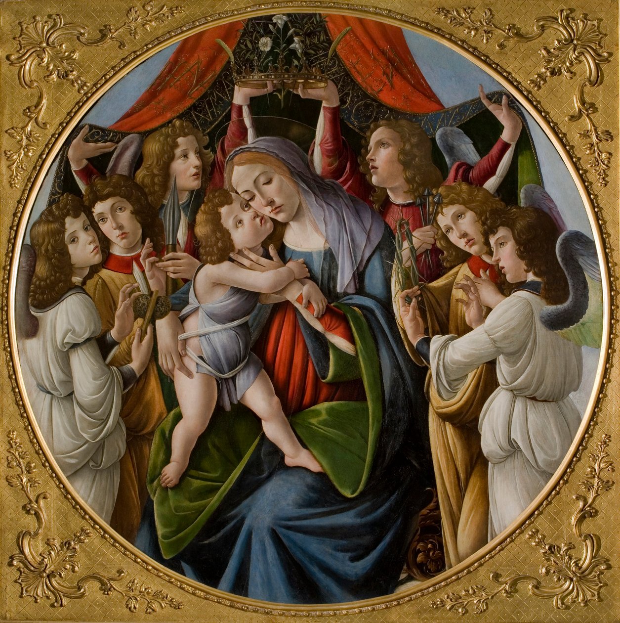 Madonna y Niño con seis ángeles, c. 1500 de Sandro Botticelli