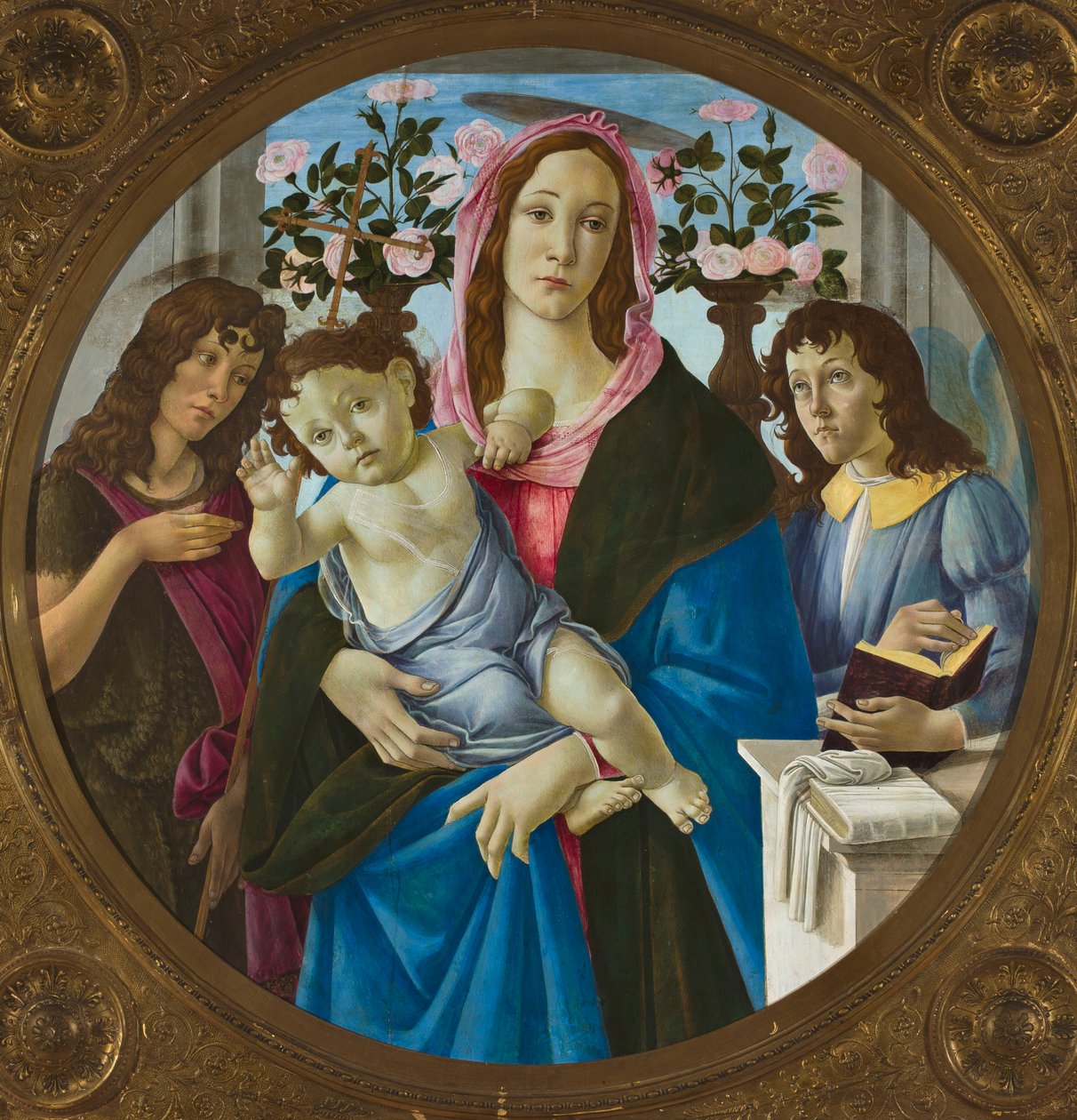 La Virgen con el Niño, San Juan Bautista y un ángel de Sandro Botticelli