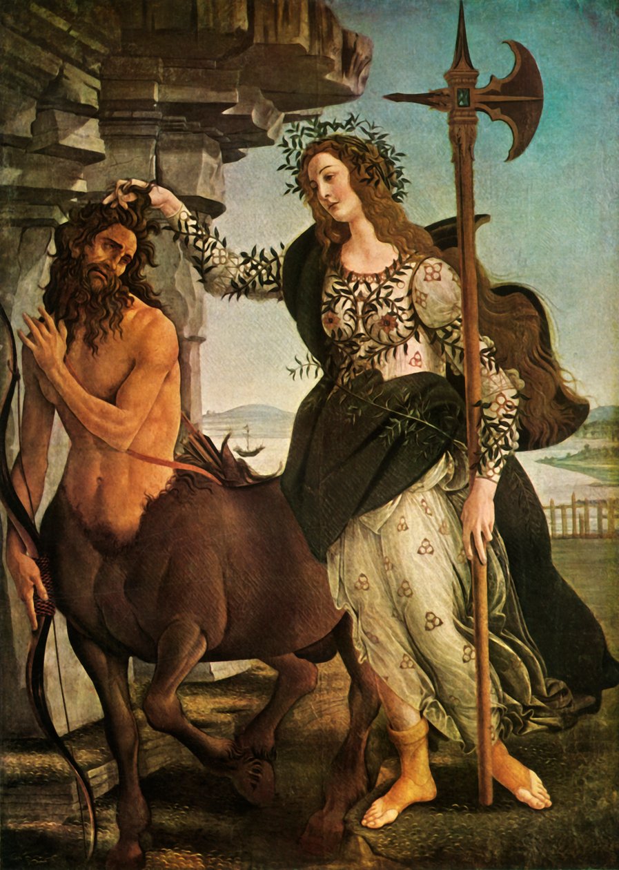 Palas y el Centauro, c1480-1485, 1937 de Sandro Botticelli
