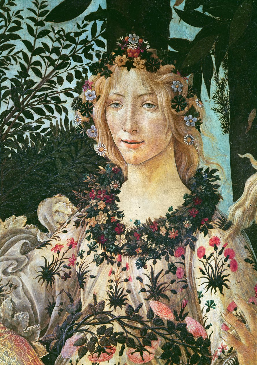 Primavera (detalle de Flora como la Hora de la Primavera) de Sandro Botticelli