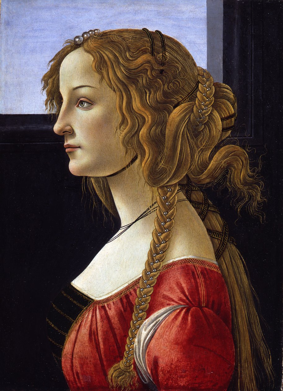 Retrato de perfil de una joven Simonetta Vespucci, ca. 1476 de Sandro Botticelli