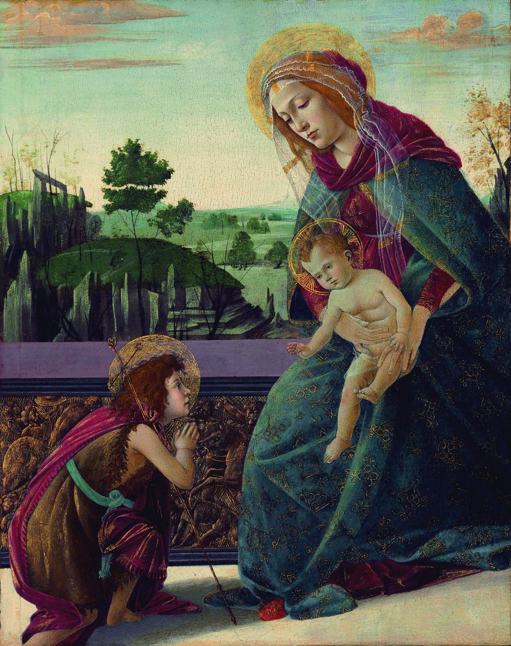 La Virgen con el Niño y el joven San Juan Bautista de Sandro Botticelli