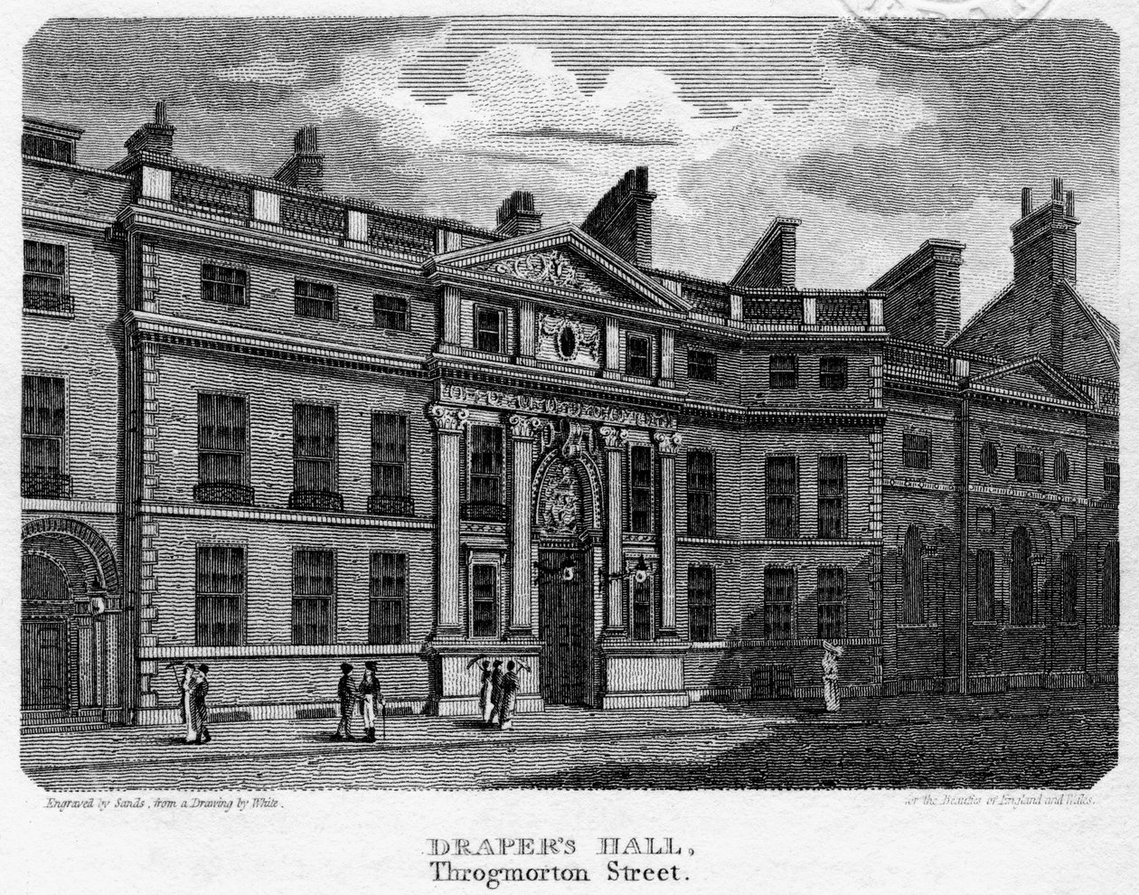 Drapers Hall, Throgmorton Street, Ciudad de Londres, 1812 de Sands