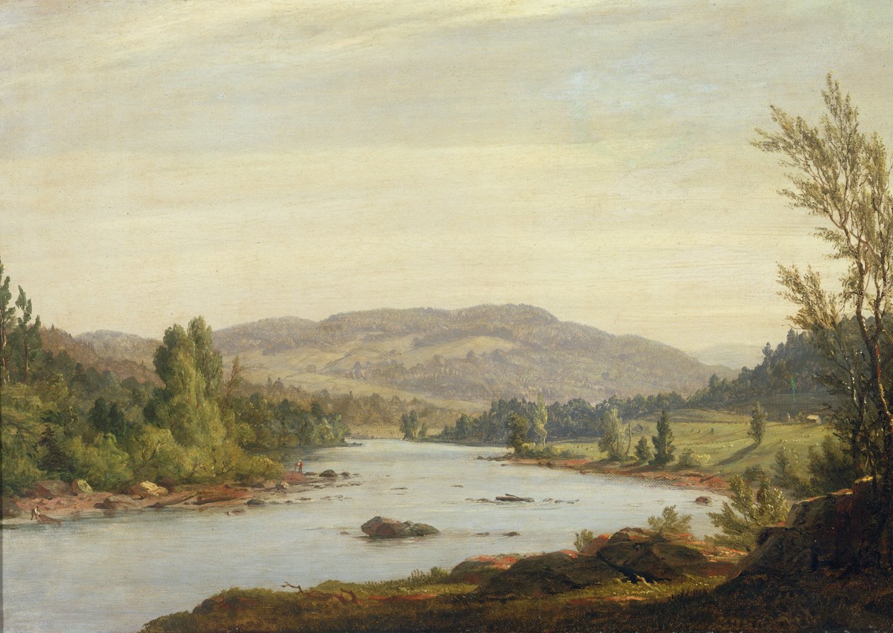 Paisaje con río (Escena en el norte de Nueva York), 1849 de Sanford Robinson Gifford