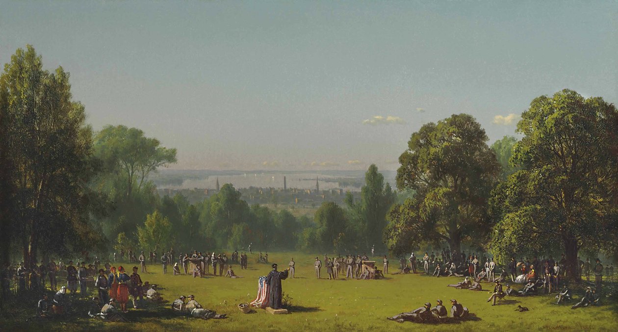 Domingo por la mañana en el campamento del Séptimo Regimiento de Sanford Robinson Gifford