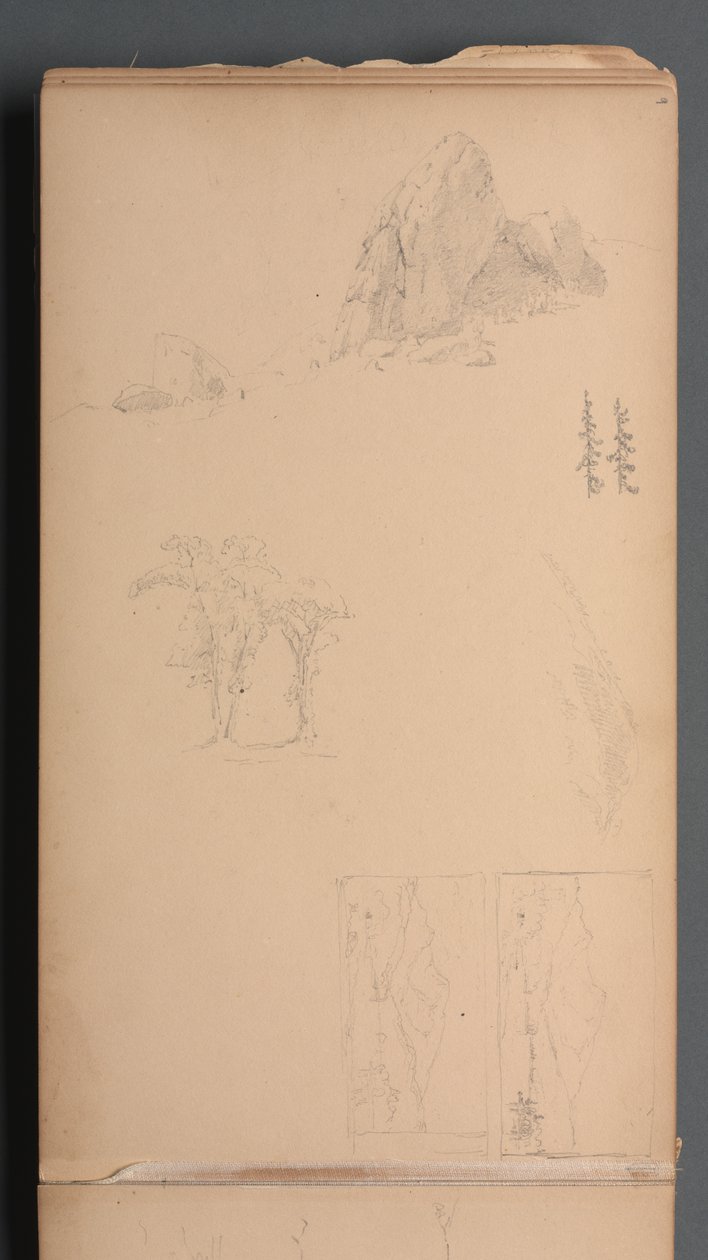 Cuaderno de bocetos, página 09: Montañas y rocas, 1859 de Sanford Robinson Gifford