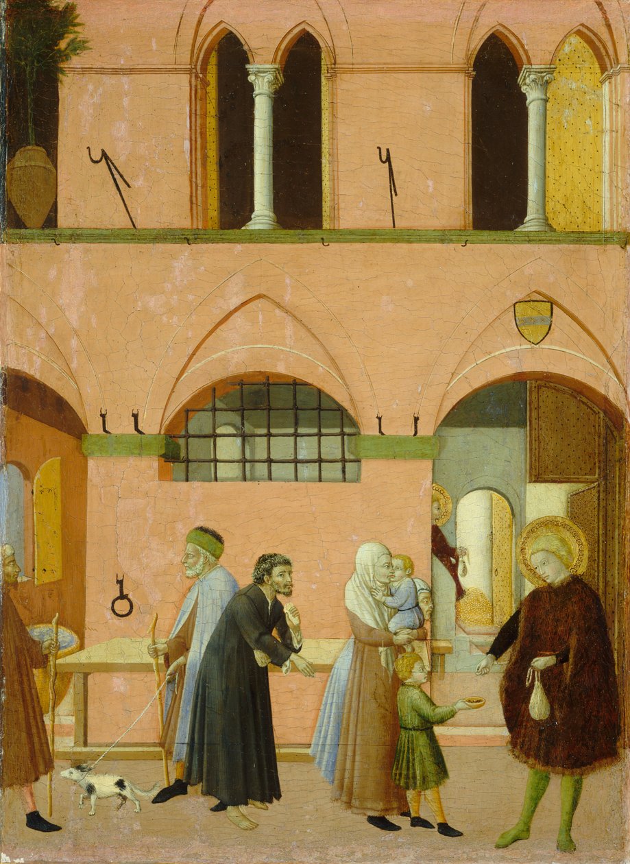 San Antonio Distribuyendo Su Riqueza a los Pobres, c. 1430-1435 de Sano di Pietro