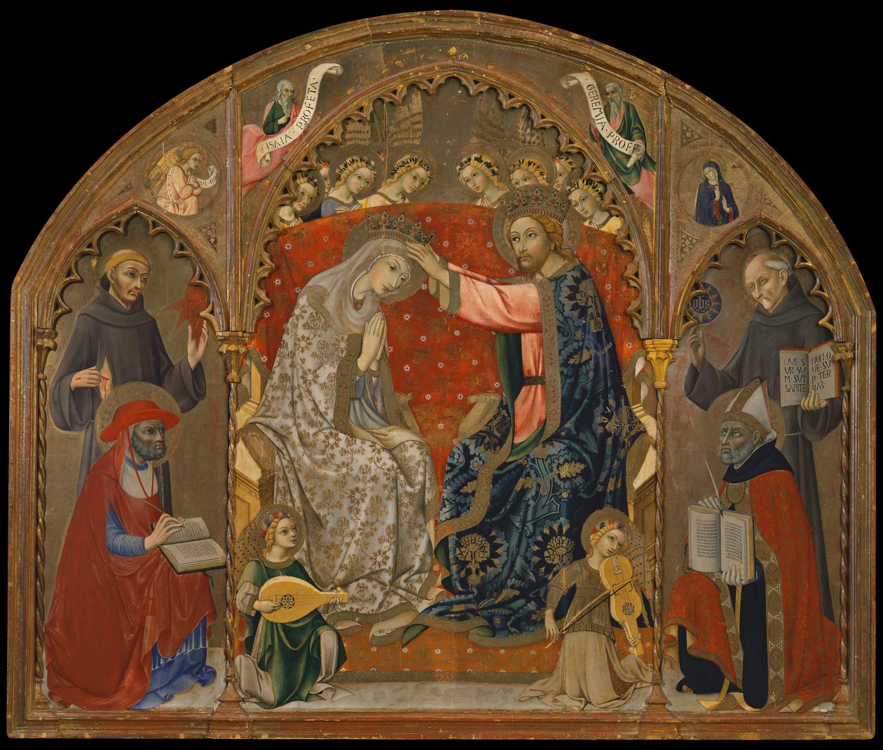 Coronación de la Virgen con los Santos (pintura sobre madera) de Sano di also Ansano di Pietro di Mencio Pietro