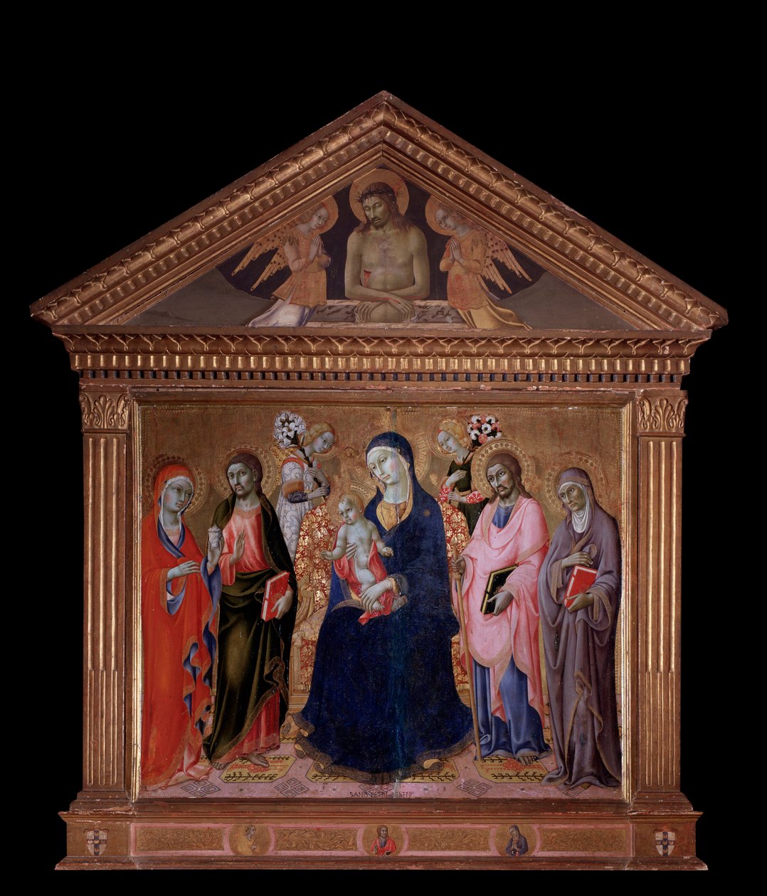 Virgen y Niño con San Santiago, San Felipe, Santa Ana y María Magdalena de Sano di also Ansano di Pietro di Mencio Pietro