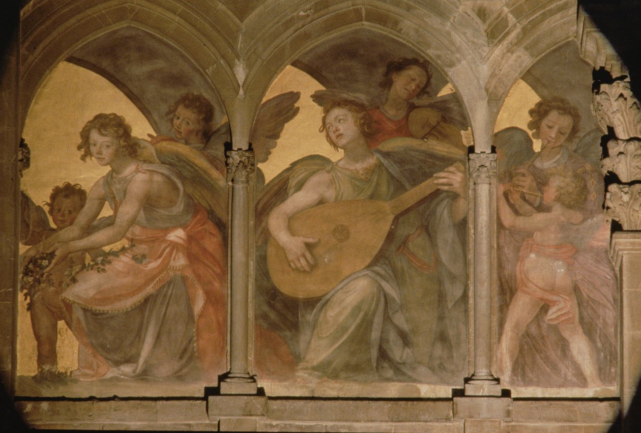 Ángeles Musicales dentro de un Claustro Trompe l