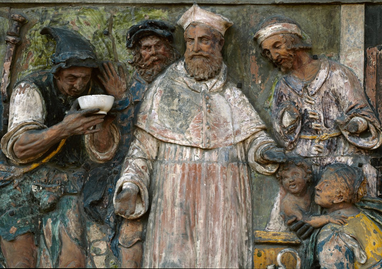 Las Siete Obras de Misericordia, dar de beber a los sedientos de Santi Buglioni