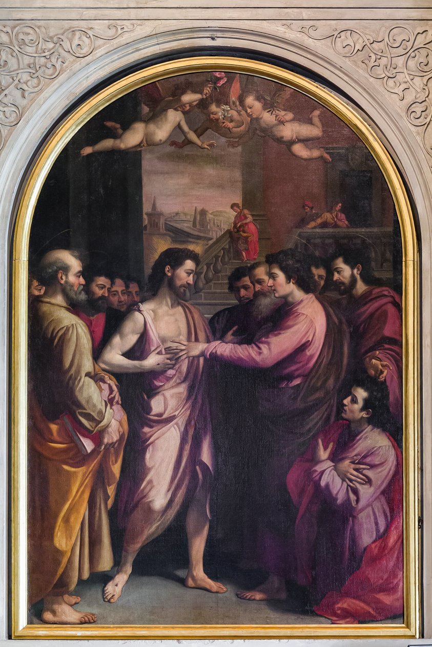 Incredulidad de Santo Tomás (óleo sobre lienzo) de Santi di Tito